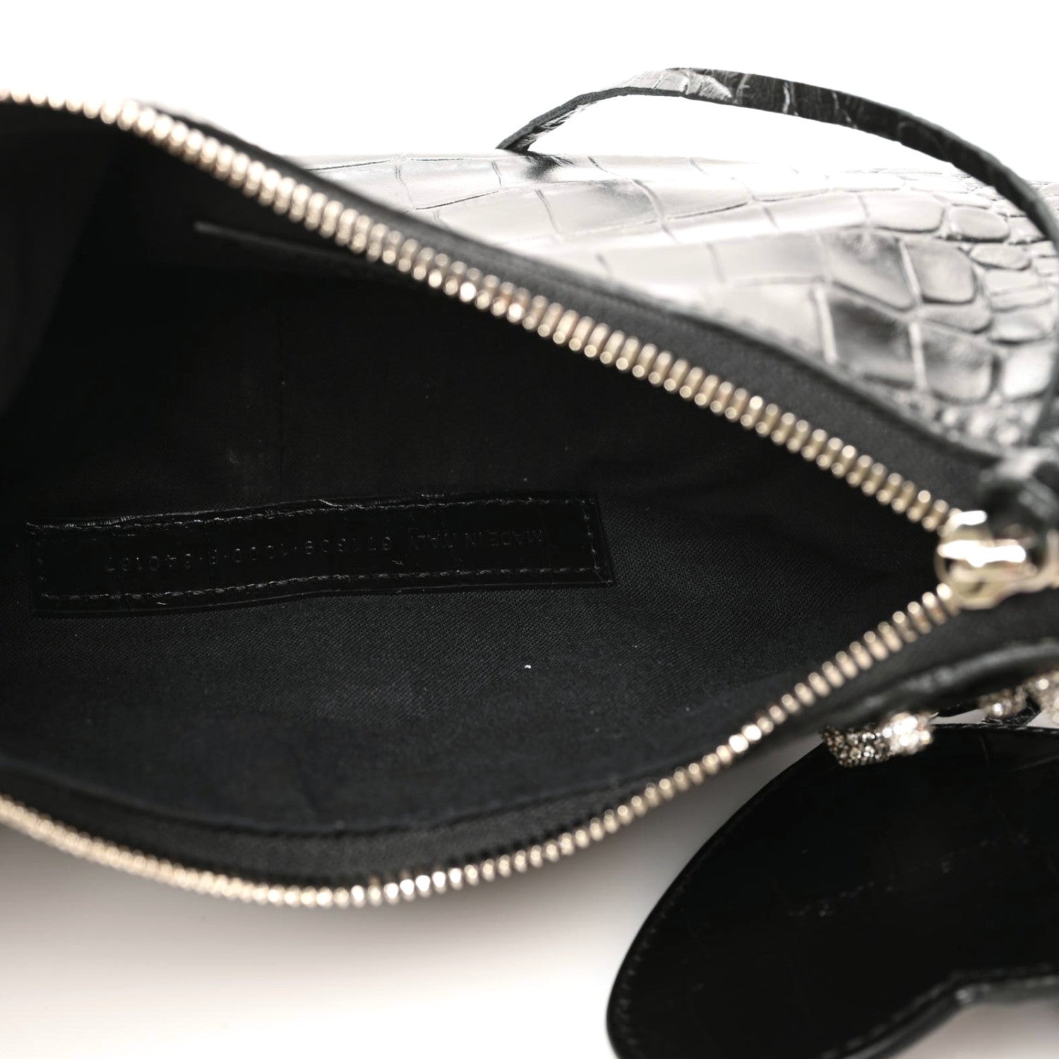 Balenciaga Extra Supple Calfskin Crystal Crocodile Embossed Le Cagole Shoulder Bag XS Black 9 of 9