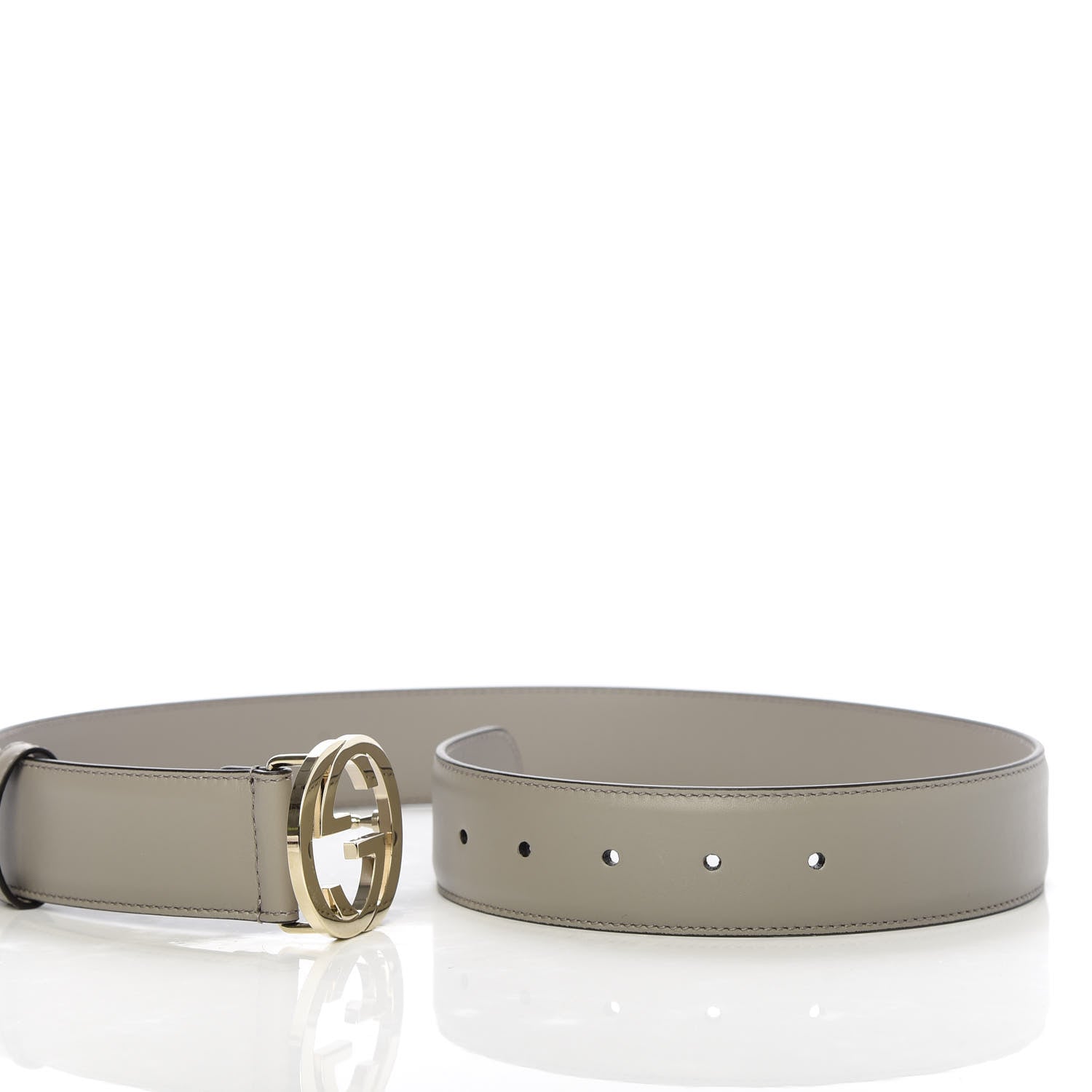 Gucci Moon Calfskin Interlocking G 37mm Belt 75 30 Storm Grey 4 of 4