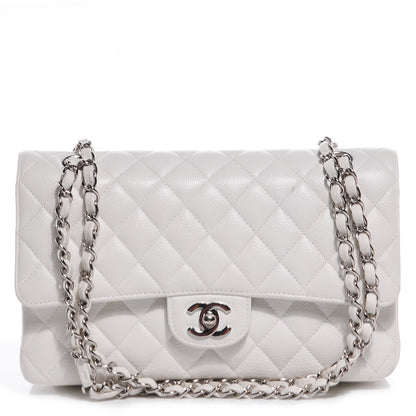 Chanel Caviar Quilted Medium Double Flap White 1 of 10