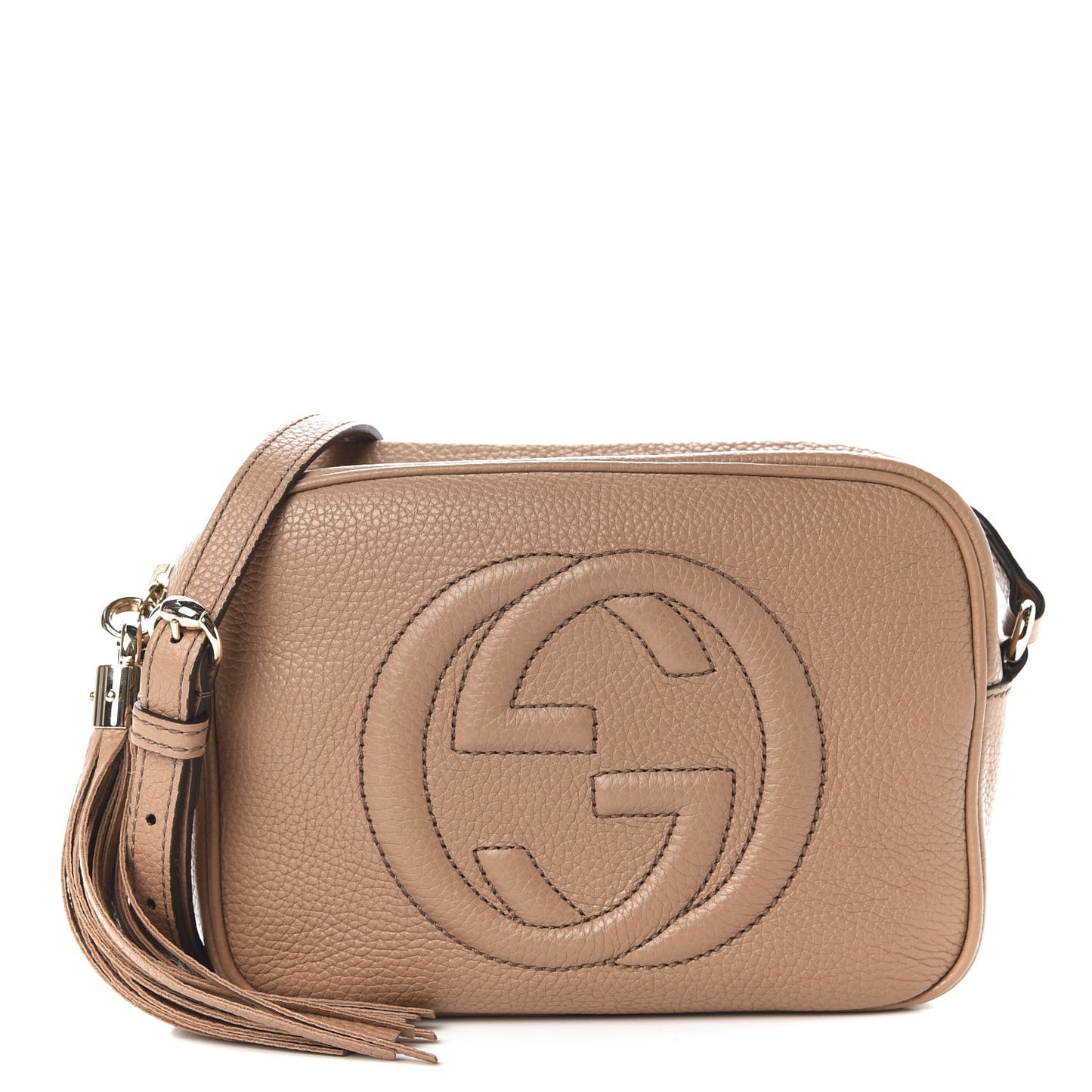 Pebbled Calfskin Small Soho Disco Bag Camelia