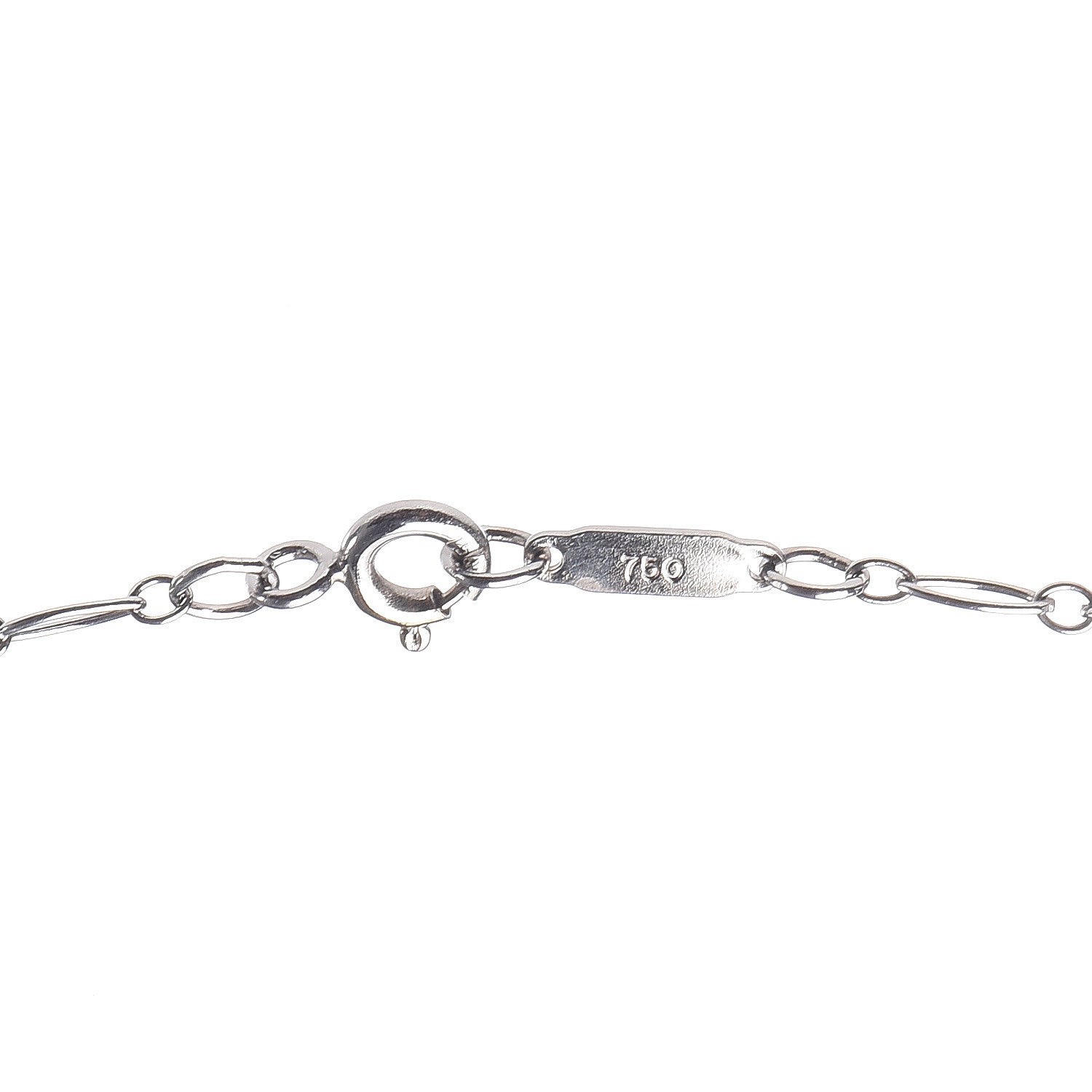 Tiffany 18K White Gold Diamond Mini Heart Key Charm Pendant Link Necklace 5 of 7