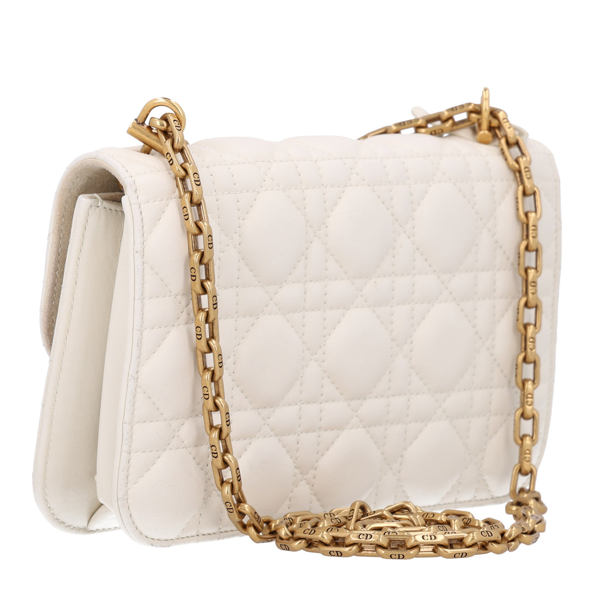 Christian Dior Lambskin Cannage Small Dioraddict Flap Bag White 3 of 10