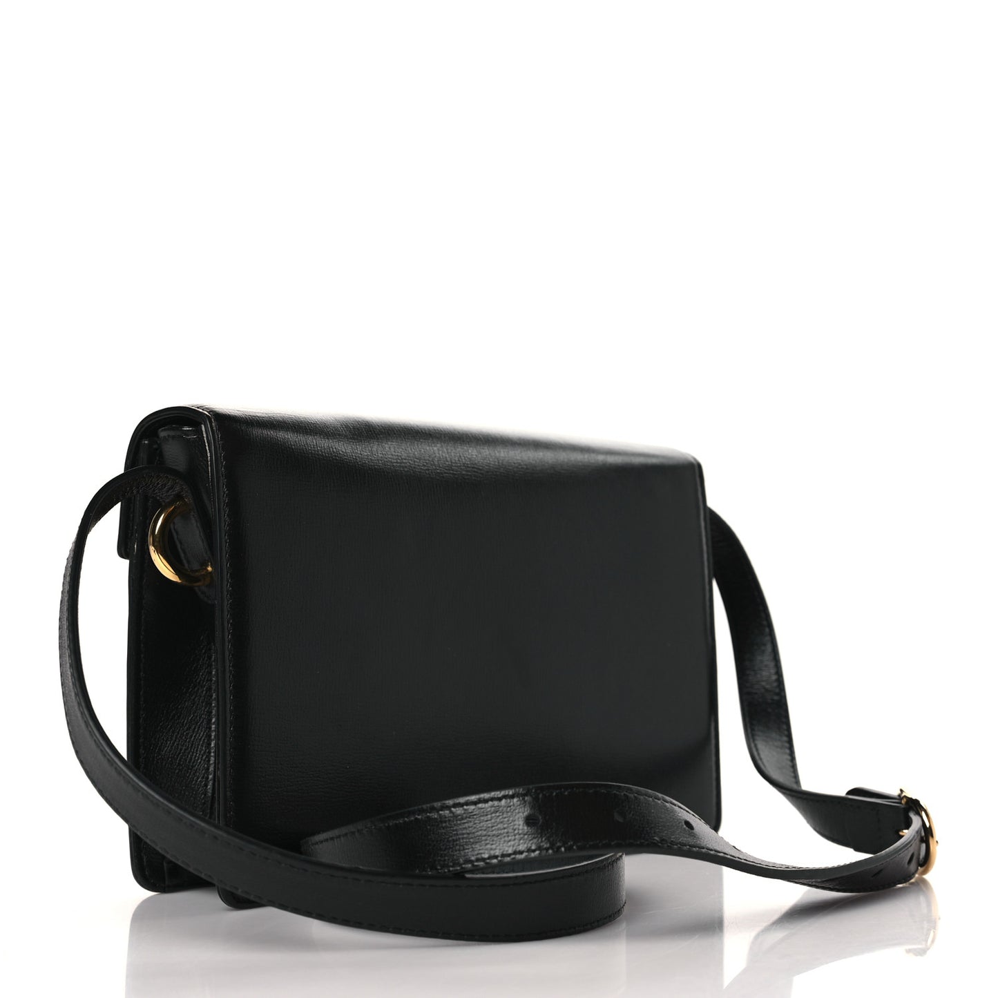 Textured Calfskin Small Torchon GG Ring Shoulder Bag Black
