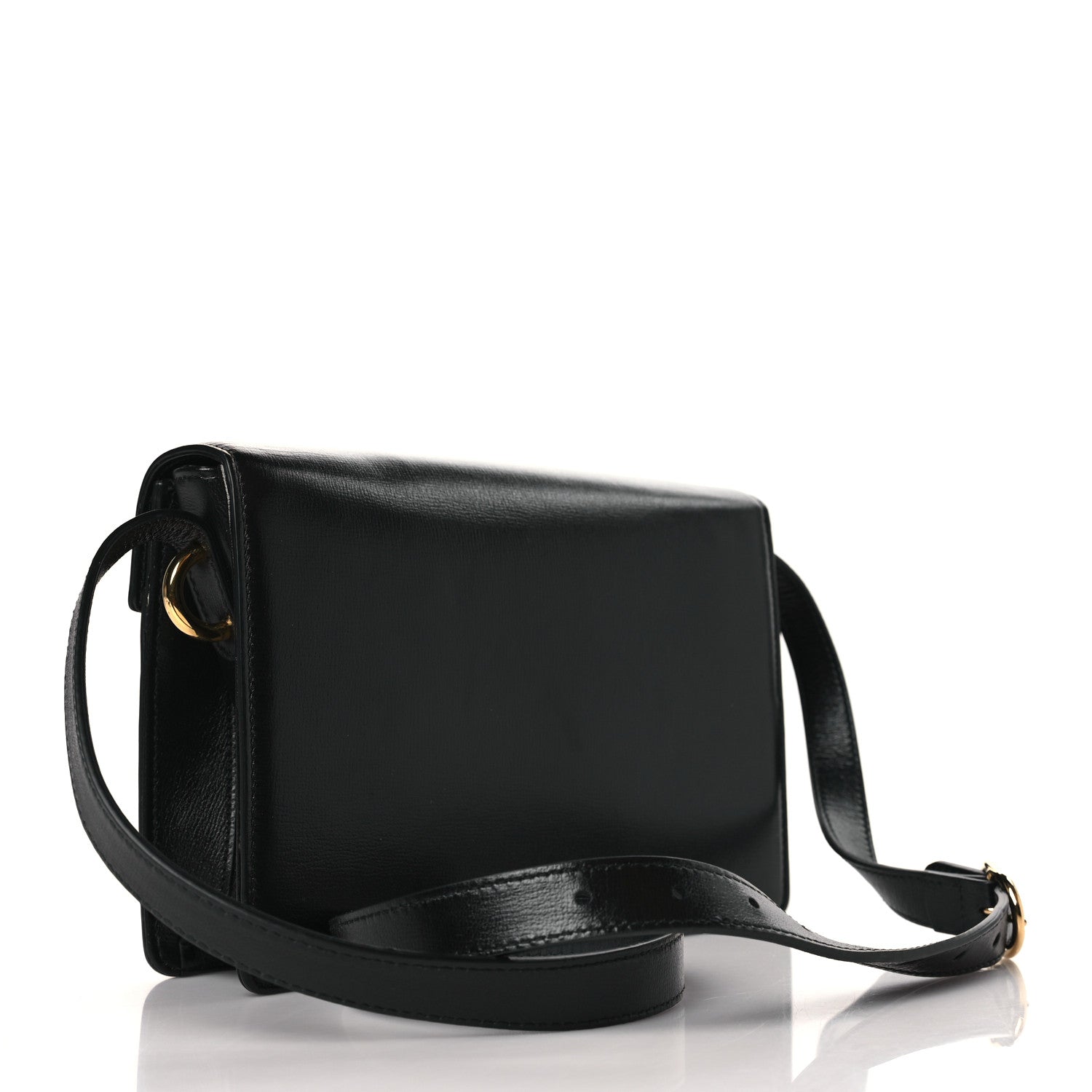 Gucci Textured Calfskin Small Torchon GG Ring Shoulder Bag Black 3 of 9
