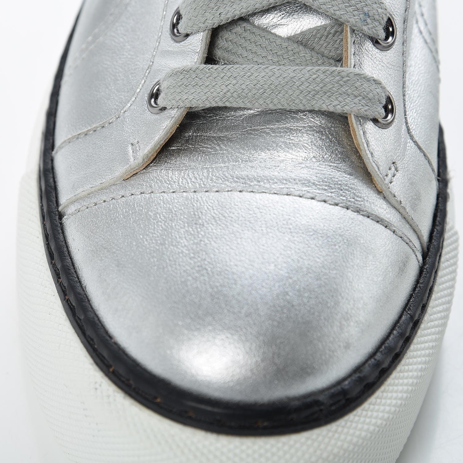 Hermes Metallic Nappa Polo Sneakers 38 Argent Black 15 of 17