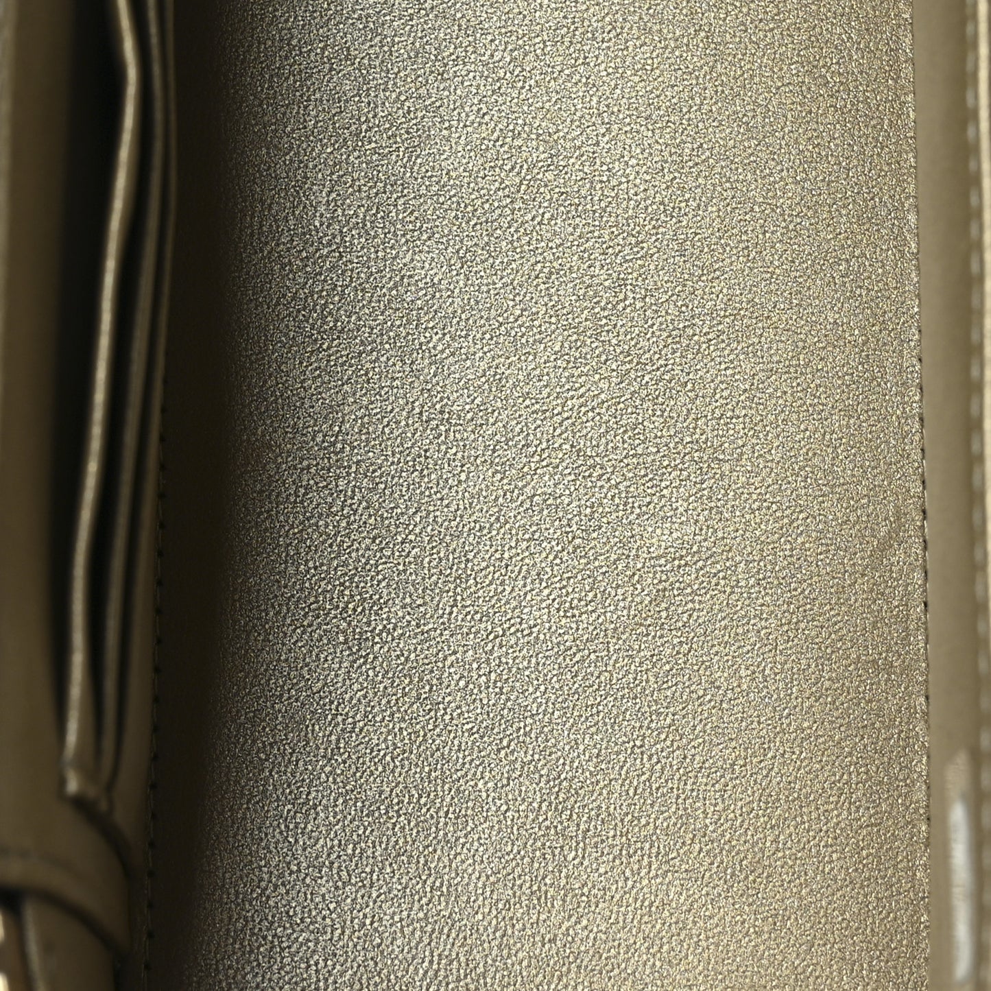 Metallic Lambskin Quilted Small CC Dynasty Vanity Case With Chain Gold