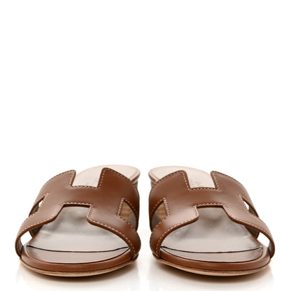 Hermes Calfskin Oasis Sandals 35 Gold 2 of 9