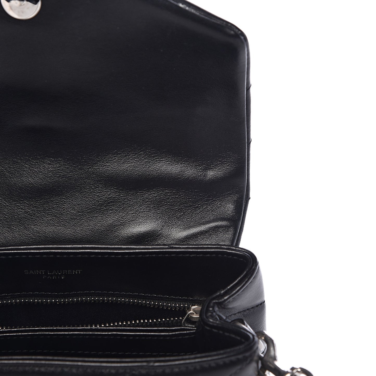 Calfskin Y Quilted Monogram Toy Loulou Crossbody Bag Black