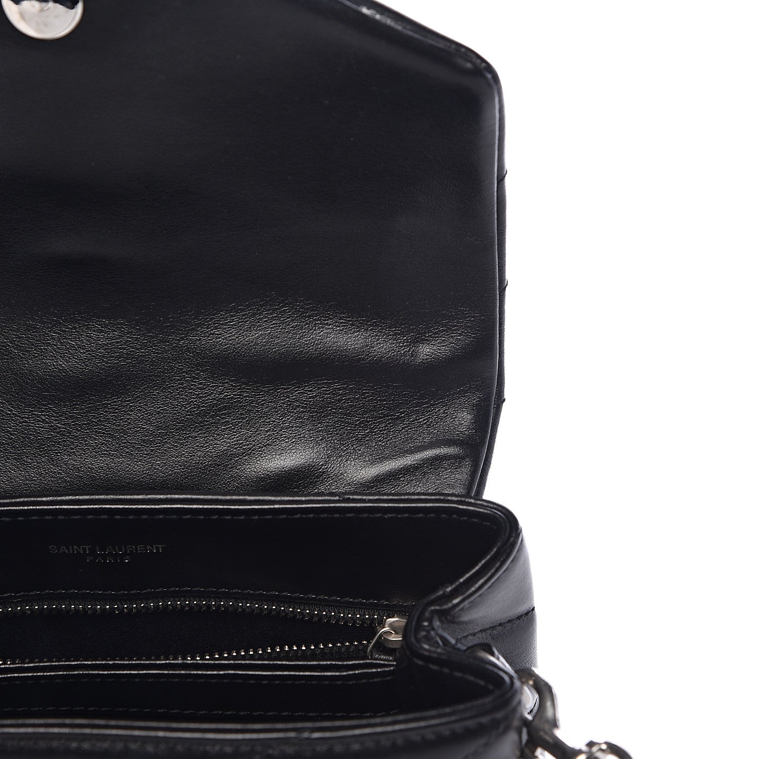 Saint Laurent Calfskin Y Quilted Monogram Toy Loulou Crossbody Bag Black 7 of 13