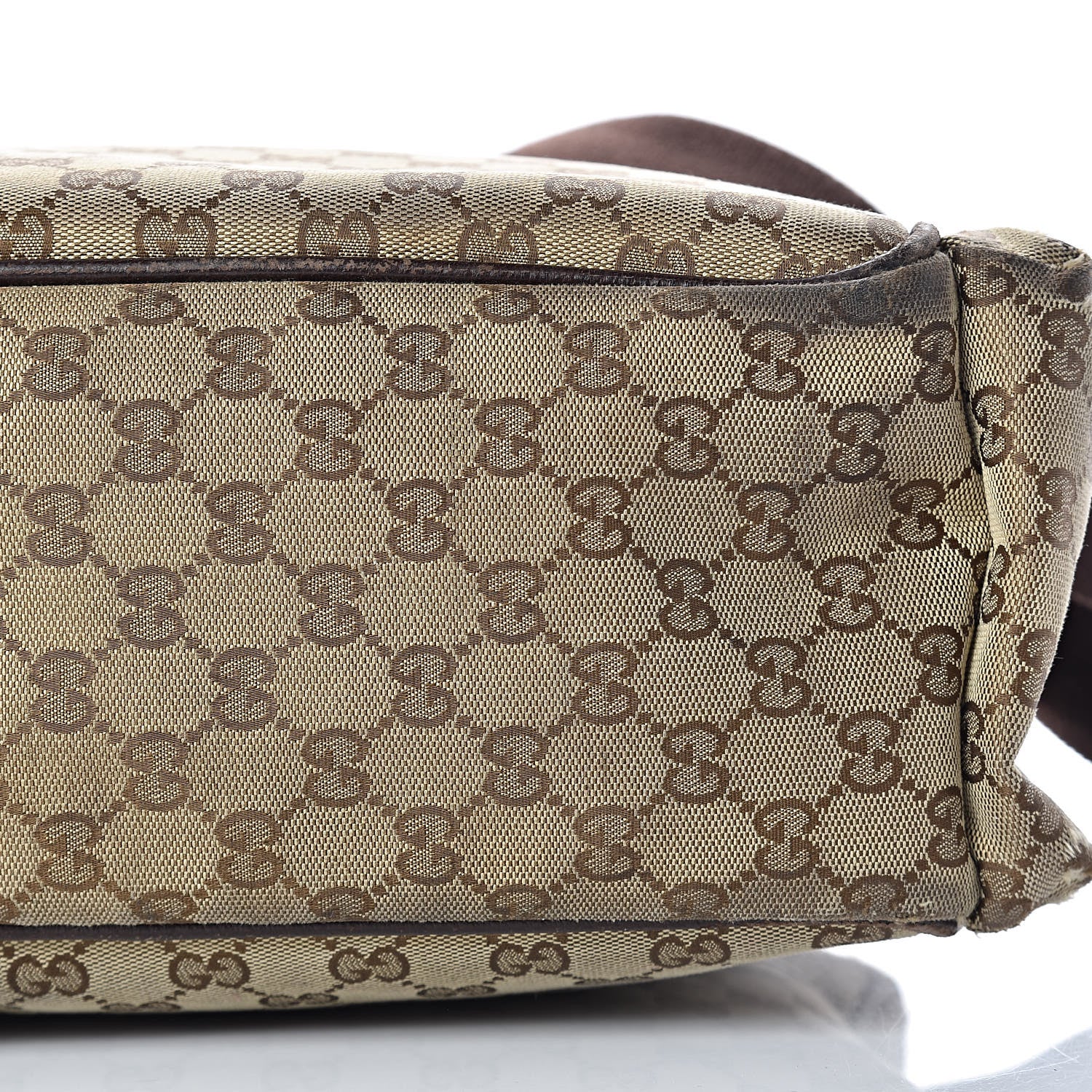 Gucci Monogram Natural Pigskin Large Diaper Bag Beige Ebony Cocoa Dark Chocolate 29 of 29