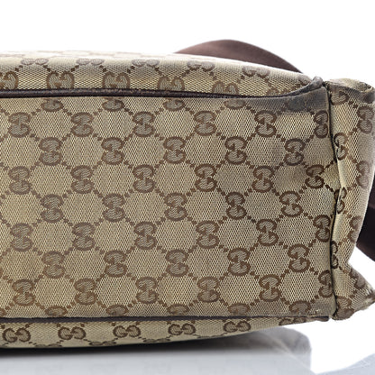 Gucci Monogram Natural Pigskin Large Diaper Bag Beige Ebony Cocoa Dark Chocolate 29 of 29