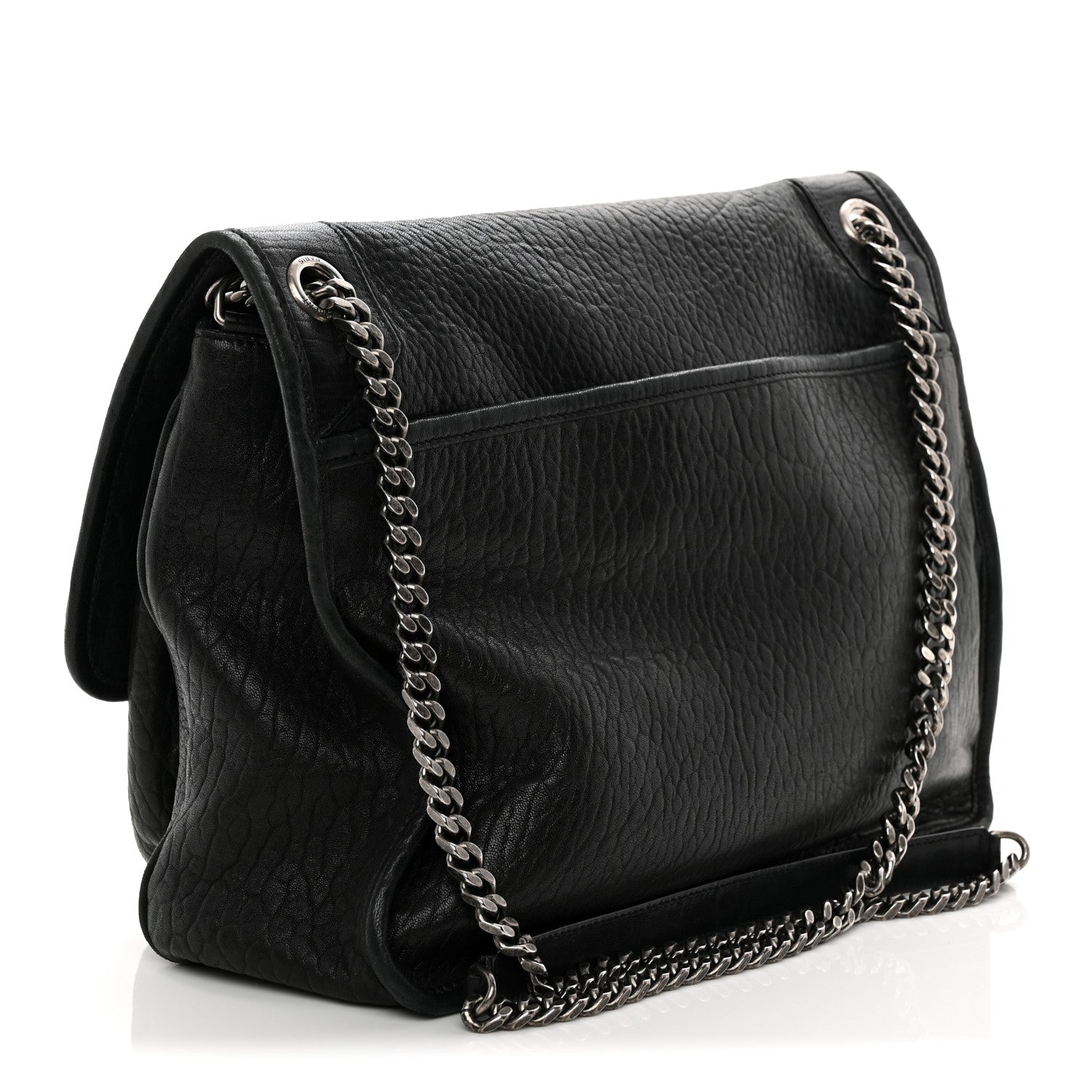 Saint Laurent Grained Lambskin Monogram Large Niki Chain Satchel Black 3 of 13