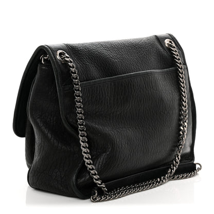 Saint Laurent Grained Lambskin Monogram Large Niki Chain Satchel Black 3 of 13