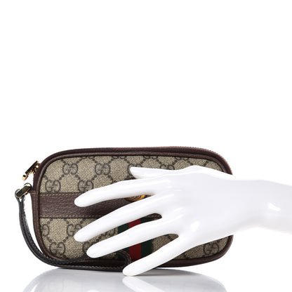 Gucci GG Supreme Monogram Ophidia Phone Case Wristlet Brown 2 of 7