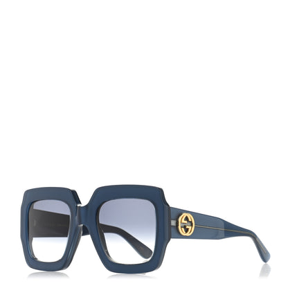 Gucci Acetate Square Web Frame GG0178S Sunglasses Navy 1 of 10