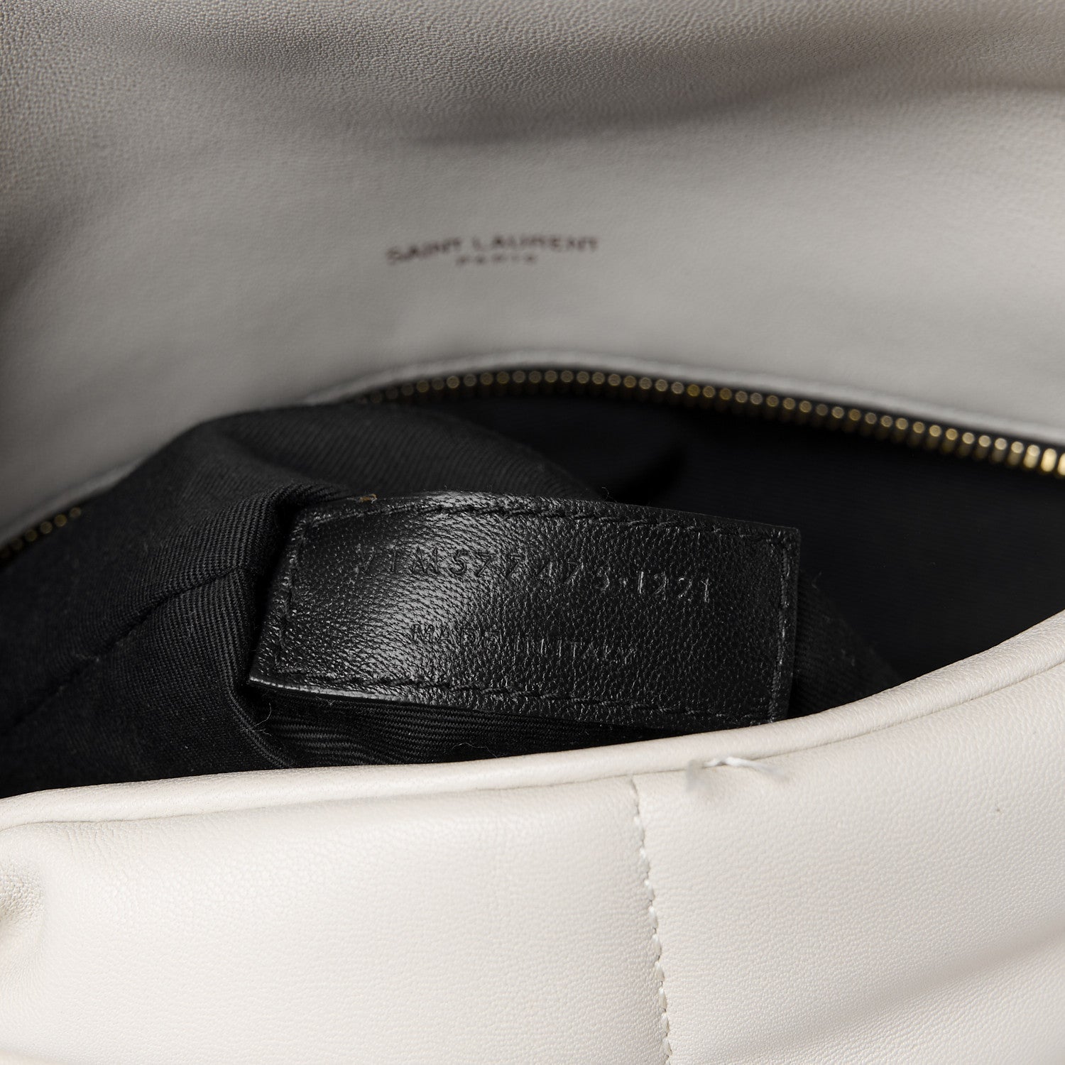 Saint Laurent Lambskin Quilted Medium Loulou Puffer Monogram Chain Satchel Crema Soft 8 of 13