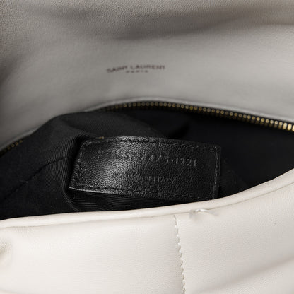 Saint Laurent Lambskin Quilted Medium Loulou Puffer Monogram Chain Satchel Crema Soft 8 of 13