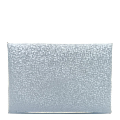 Hermes Chevre Mysore Verso Calvi Card Case Bleu Brume Brique 1 of 7