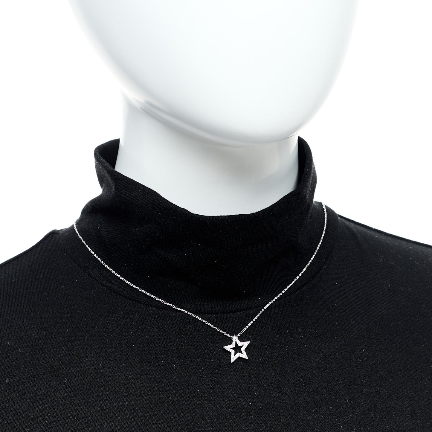 Platinum Diamond Star Pendant Necklace