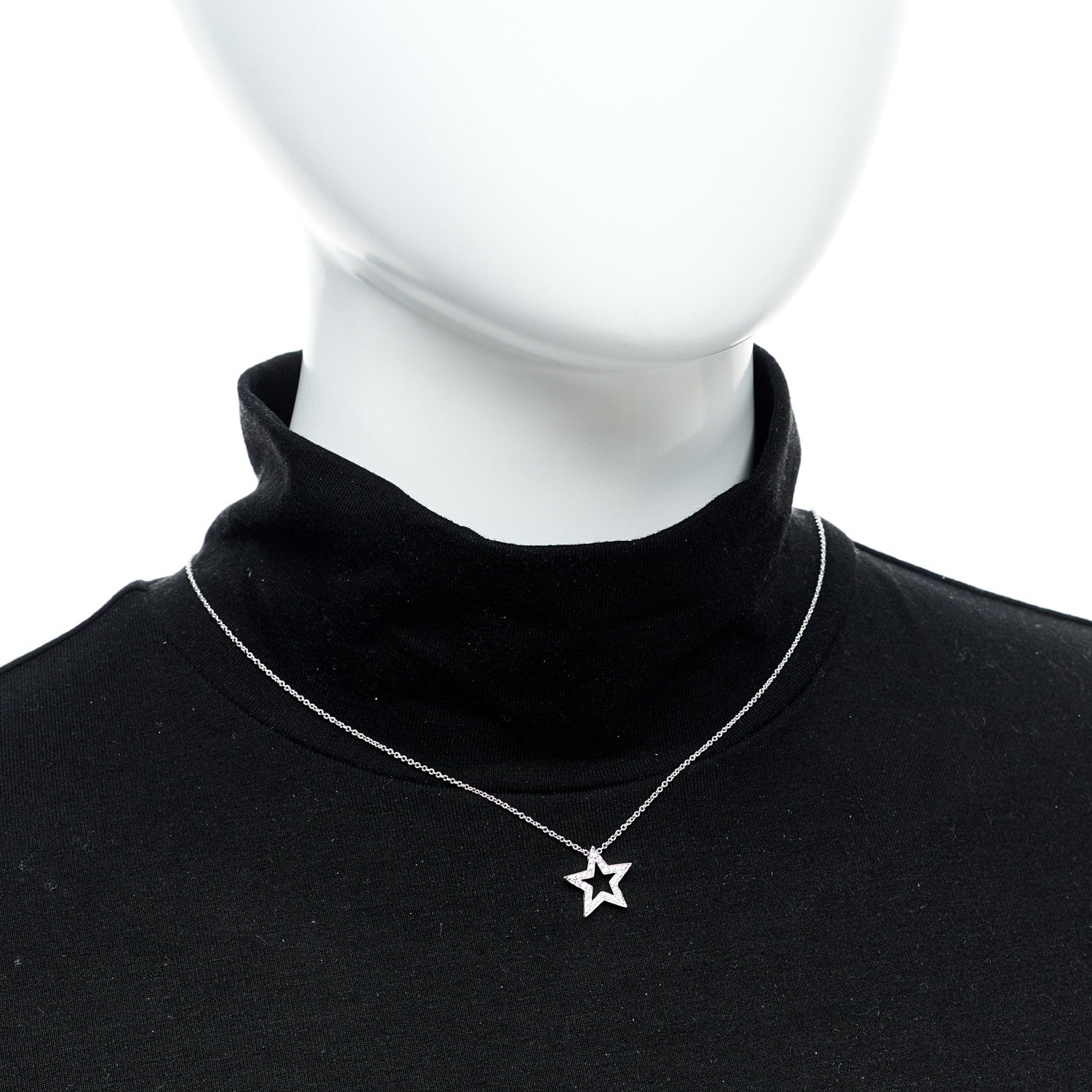 Tiffany Platinum Diamond Star Pendant Necklace 2 of 4