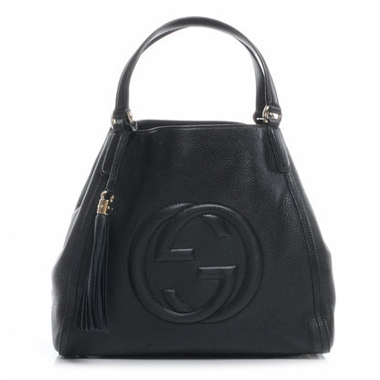 Gucci Pebbled Calfskin Medium Soho Shoulder Bag Black 1 of 7