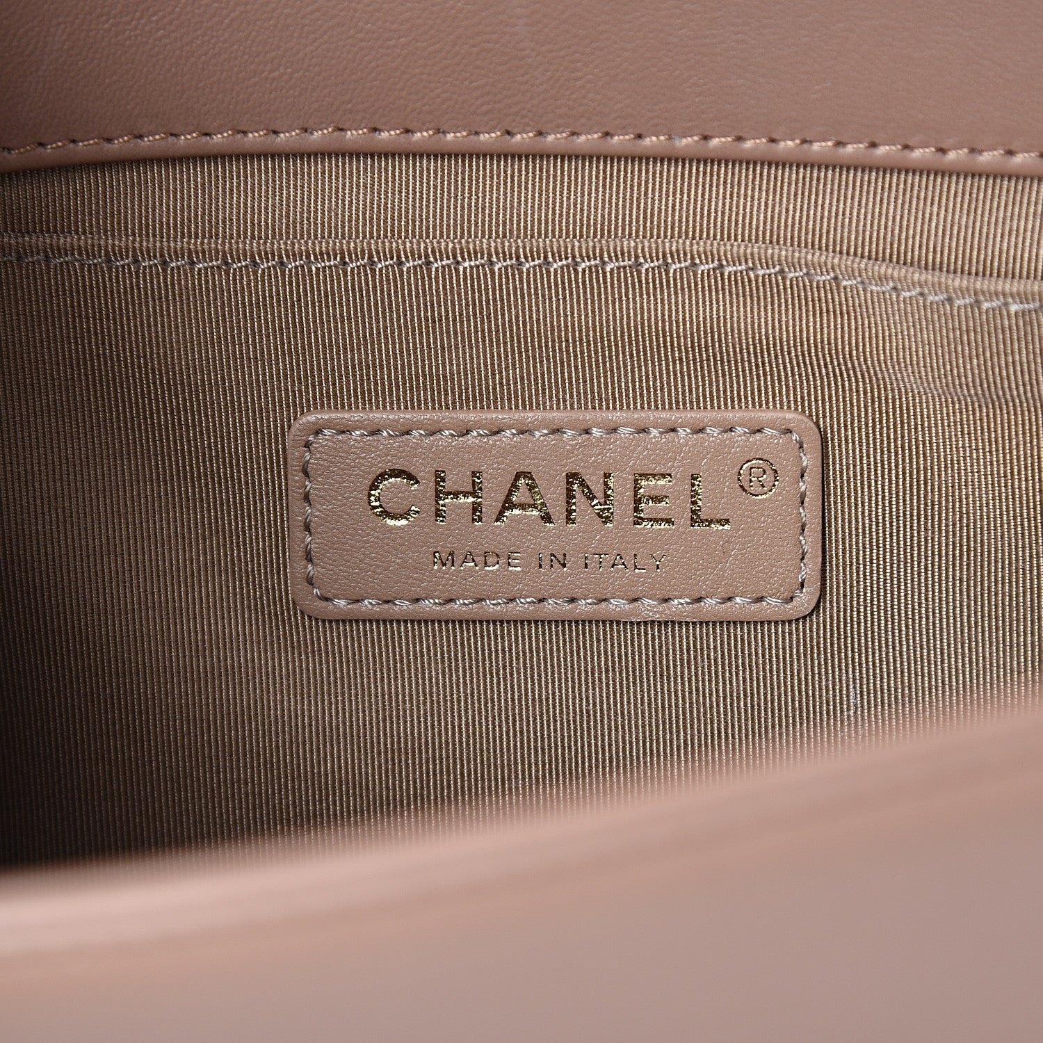 Chanel Lambskin Chevron Quilted Medium Boy Flap Beige 5 of 11