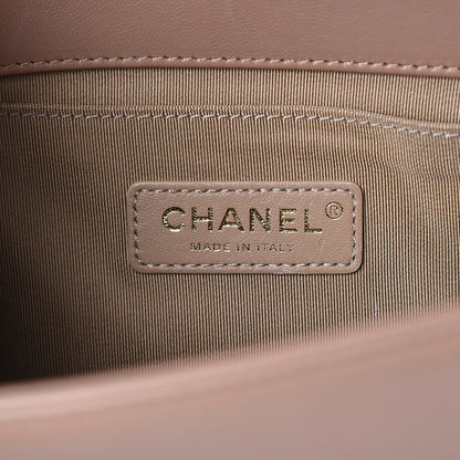 Chanel Lambskin Chevron Quilted Medium Boy Flap Beige 5 of 11