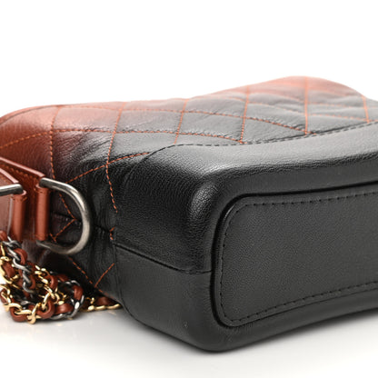 Chanel Metallic Goatskin Quilted Small Gabrielle Hobo Black Copper 9 of 11
