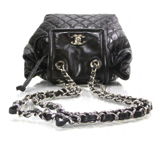 Lambskin Quilted Beijing Backpack Black