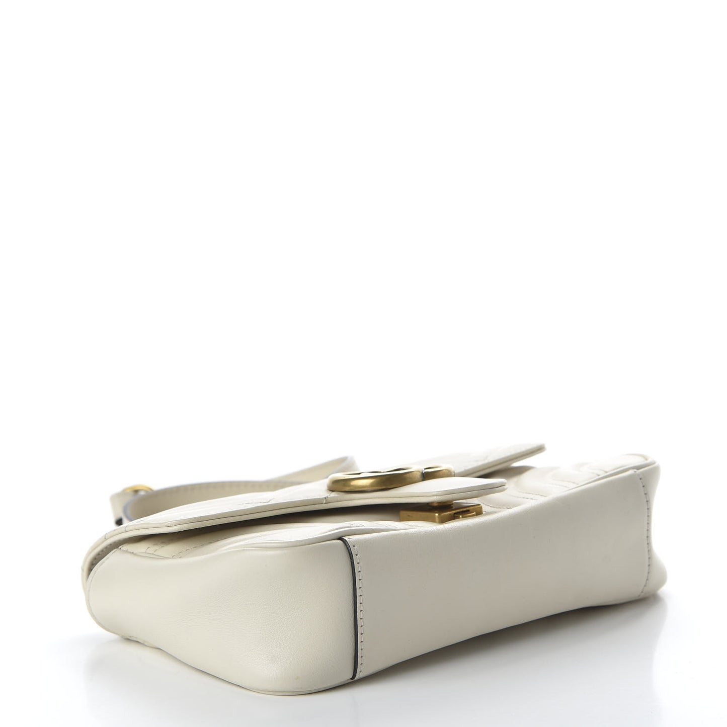 Calfskin Matelasse Mini GG Marmont Shoulder Bag White