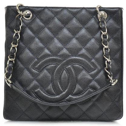 Chanel Caviar Petit Shopping Tote PST Navy 1 of 13