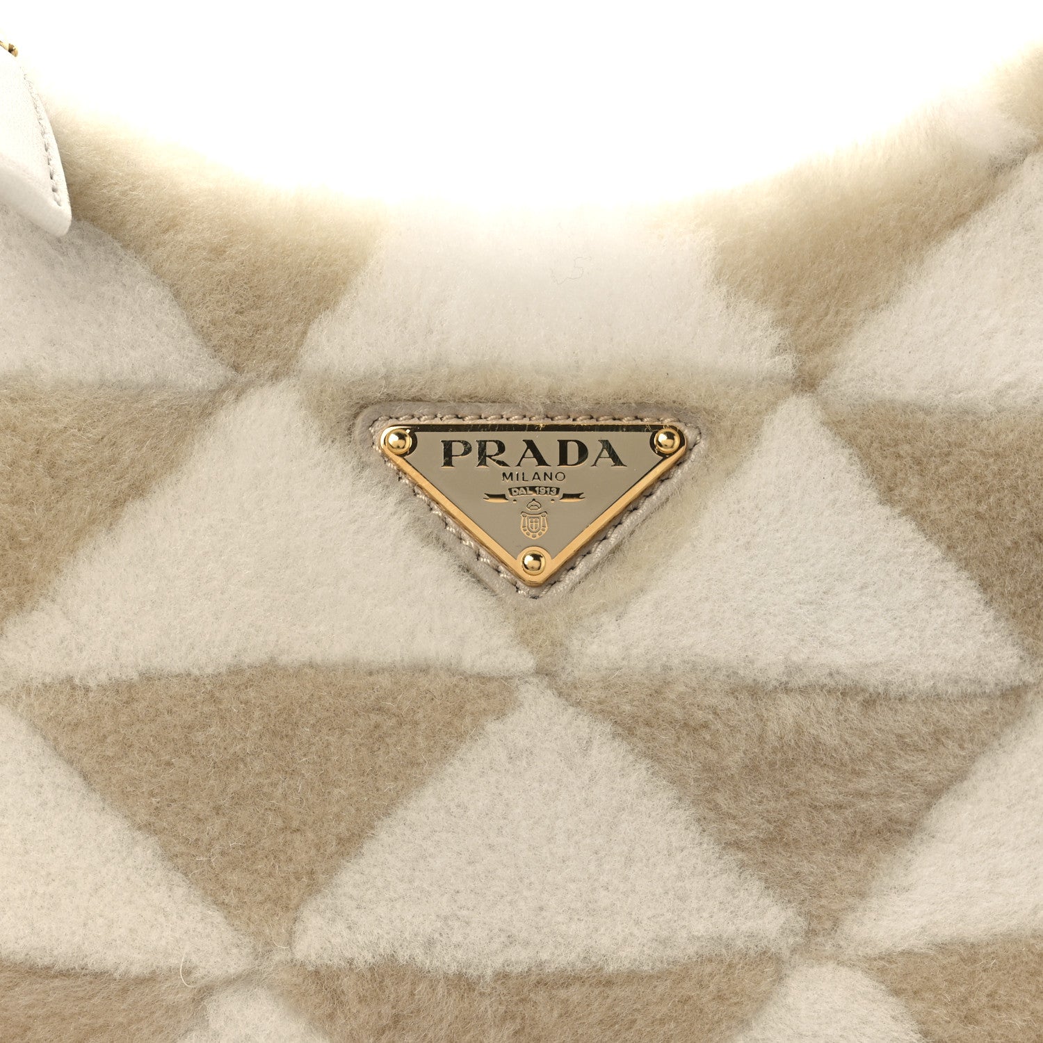 Prada Montone Shearling Nappa Mini Re-Edition Shoulder Bag Ecru White 8 of 10