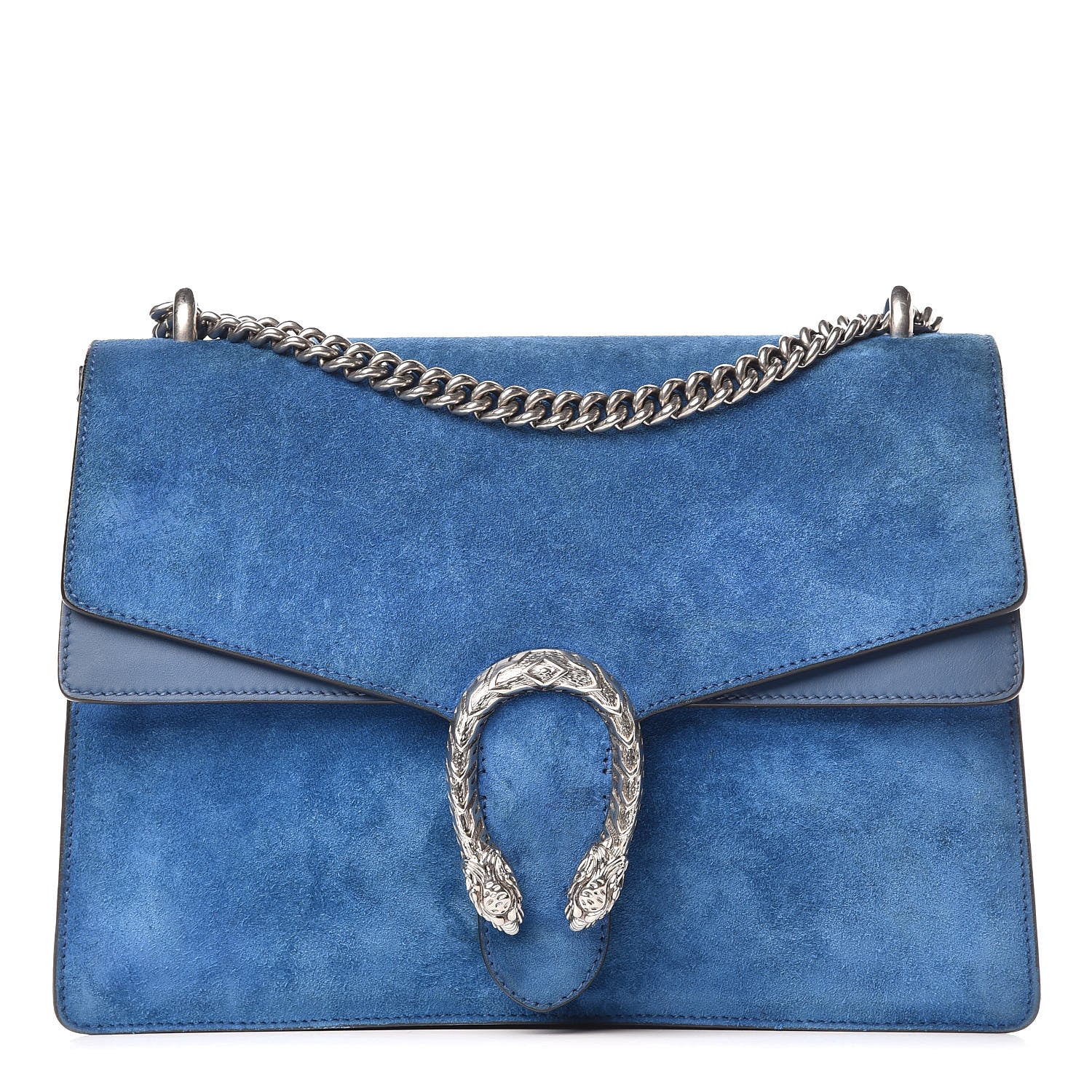 Gucci Suede Medium Dionysus Shoulder Bag Blue 1 of 16