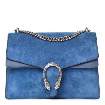 Gucci Suede Medium Dionysus Shoulder Bag Blue 1 of 16