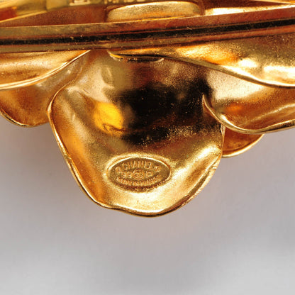 Chanel Camellia Flower Hair Barrette Gold 3 of 5