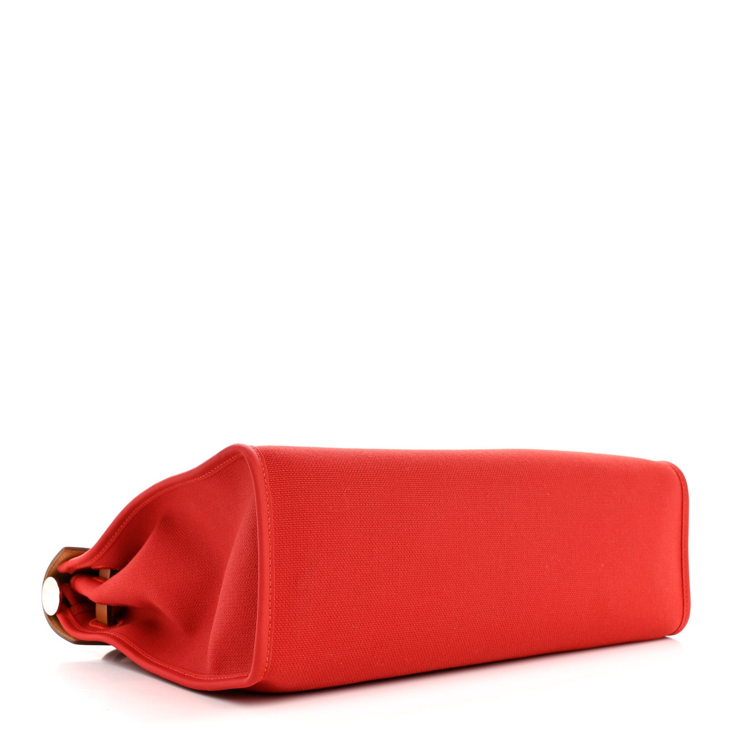 Hermes Vache Hunter Toile Herbag Zip 31 PM Rouge Tomate Natural 5 of 11