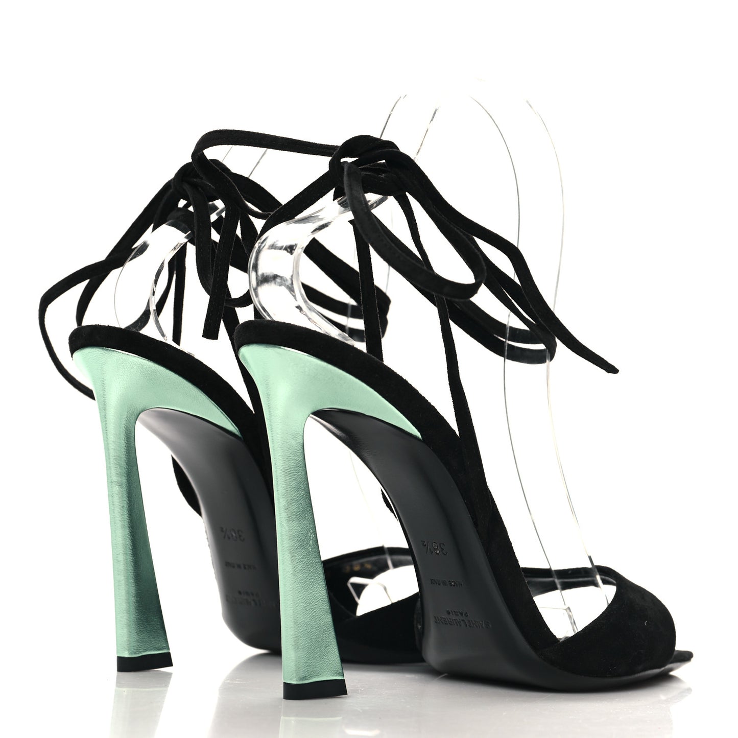 Suede Paz 105 Ankle Strap Sandals 38.5 Hope Green