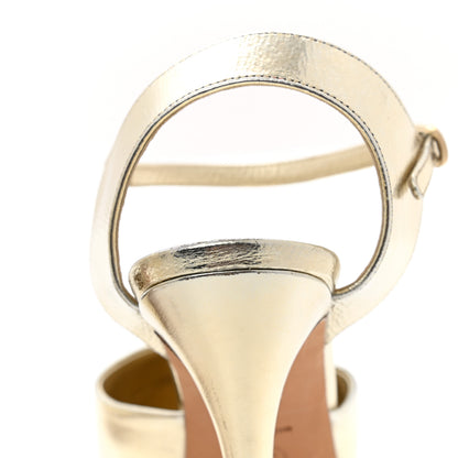 Chanel Laminated Lambskin CC Pumps 40.5 Gold 10 of 11