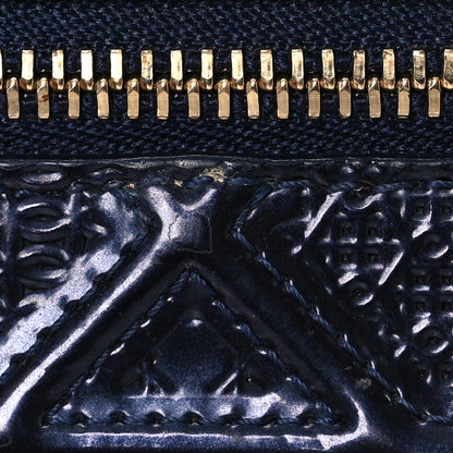 Christian Dior Metallic Patent Micro-Cannage Diorama Elancee Wallet Dark Blue 16 of 16