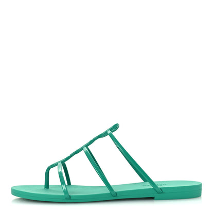 Hermes Rubber Womens Mykonos Sandals 37 Vert Tourmaline 1 of 9