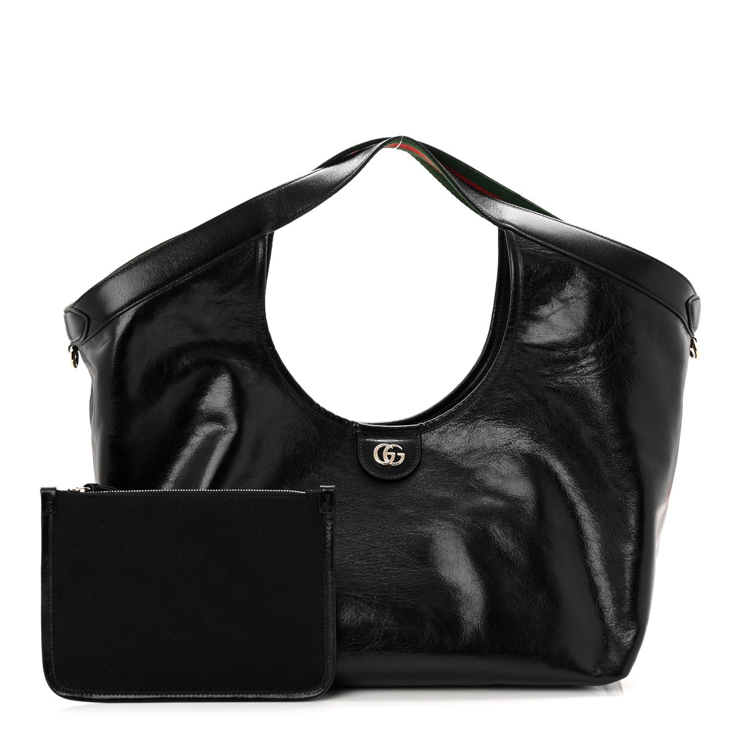 Gucci Soft Glossy Calfskin Large Giglio Tote Black 3 of 10