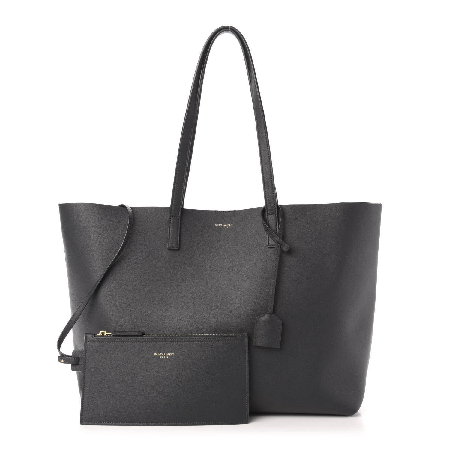Saint Laurent Calfskin Large Shopping Tote Asphalt 1 of 13