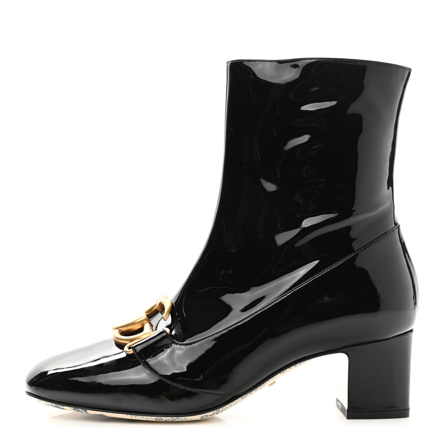Vernice GG Victoire 55mm Ankle Boots 38 Black