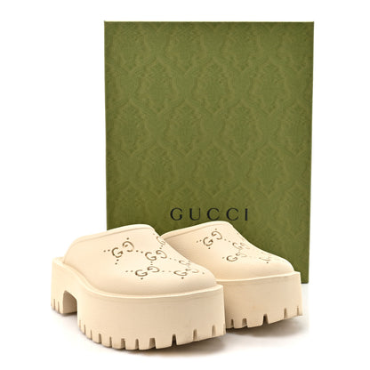 Gucci Rubber Monogram GG Go Through Platform Slide Clogs 38 Mystic White 11 of 11
