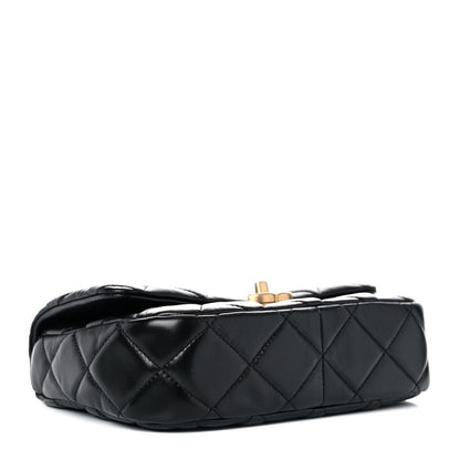 Chanel Lambskin Quilted Small Lacquered Chain Flap Black 3 of 9