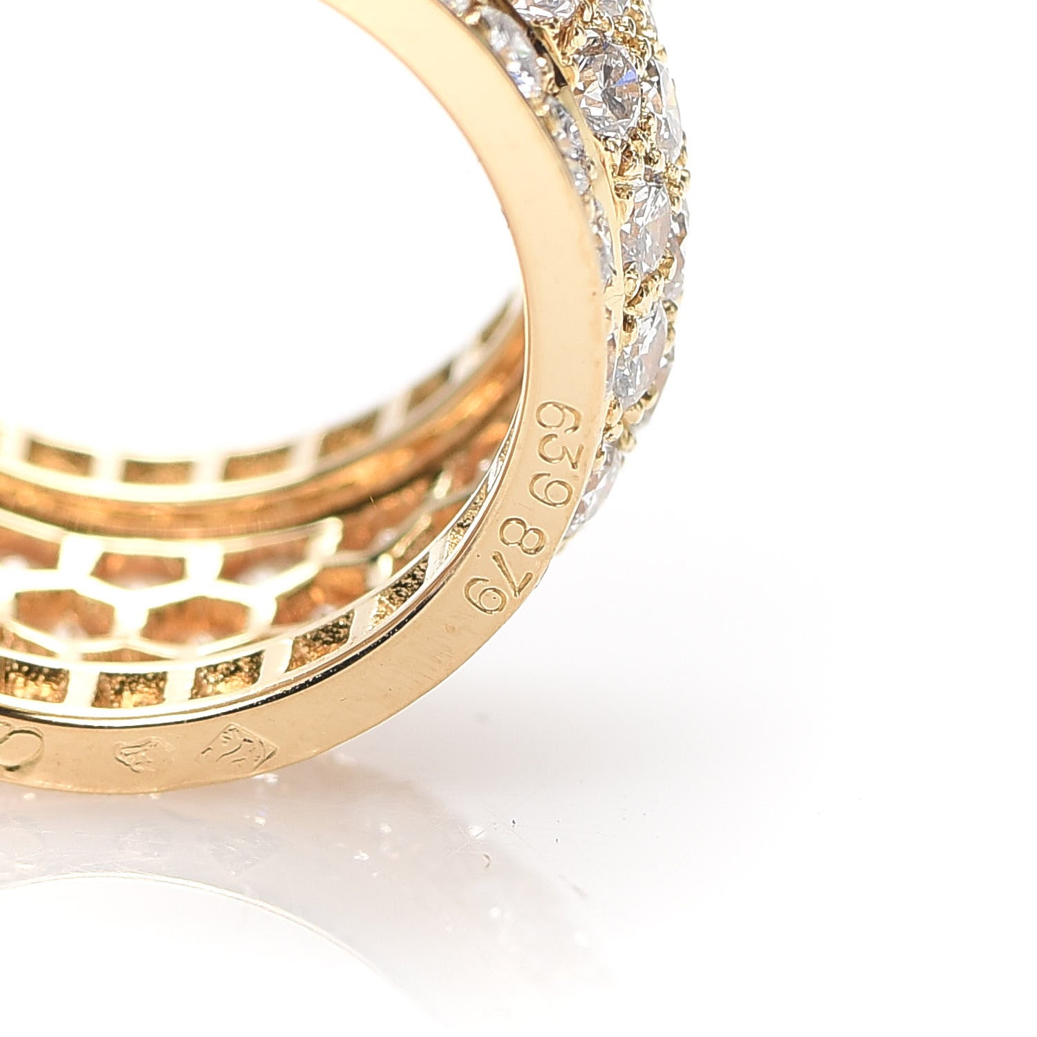 Cartier 18K Yellow Gold Diamond Nigeria Band Ring 52 6 5 of 5