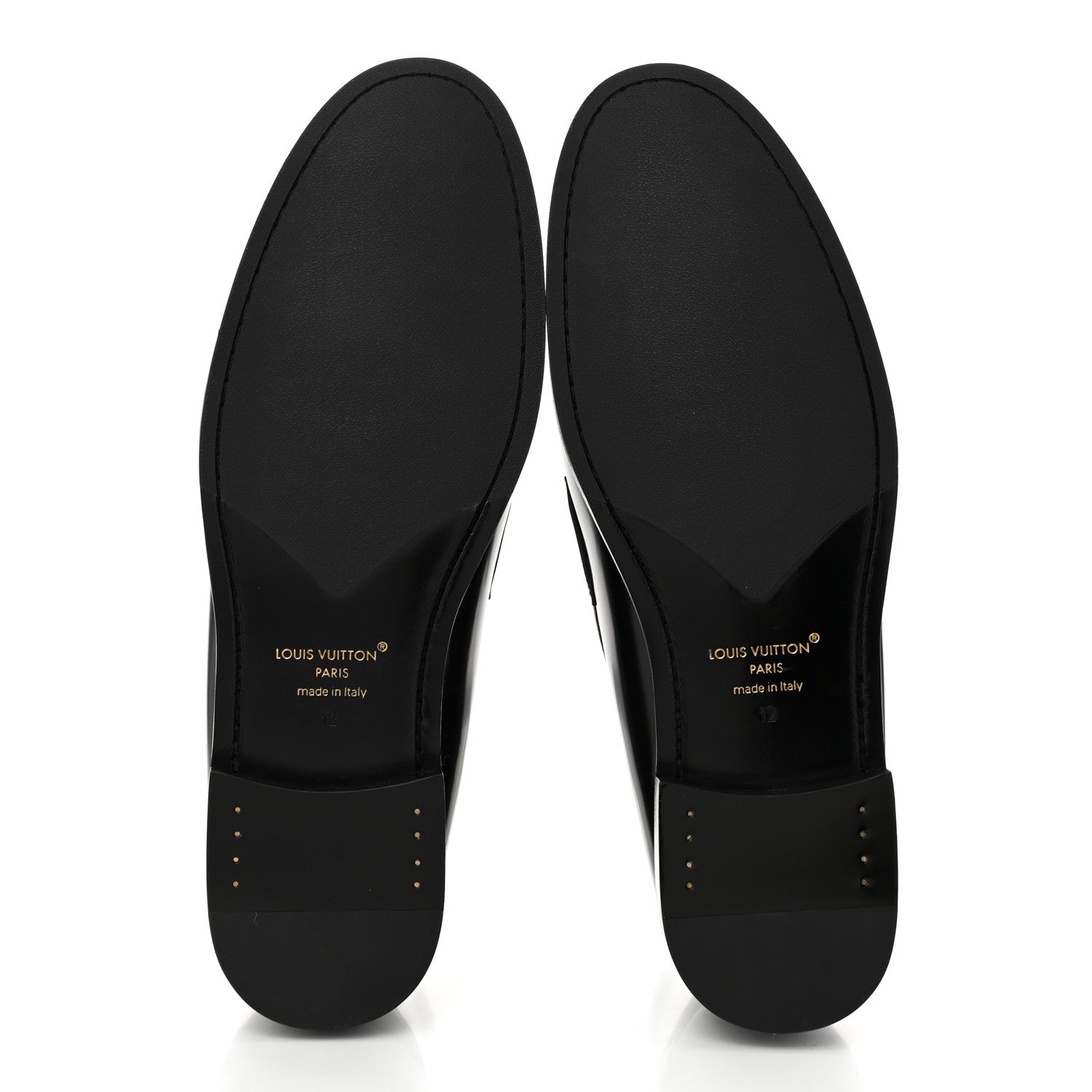 Louis Vuitton Calfskin Monogram Eclipse Mens Major Loafers 12 Black 6 of 10
