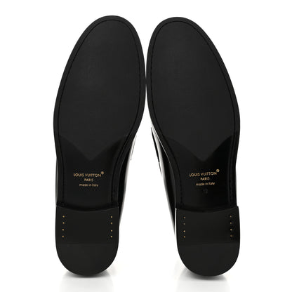 Louis Vuitton Calfskin Monogram Eclipse Mens Major Loafers 12 Black 6 of 10