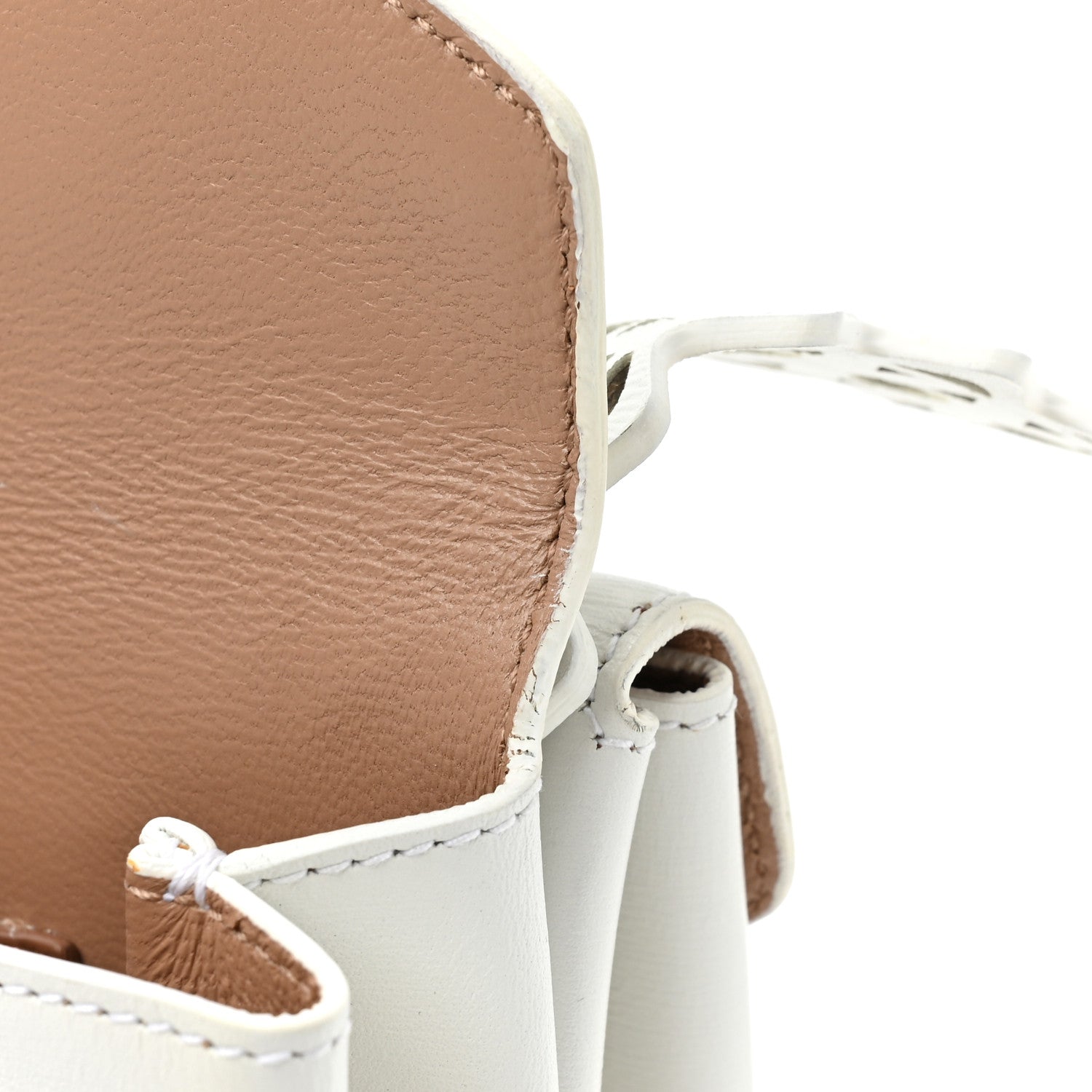 Alaia Calfskin Laser Cut Oum Double Envelope Clutch Crossbody White 17 of 21
