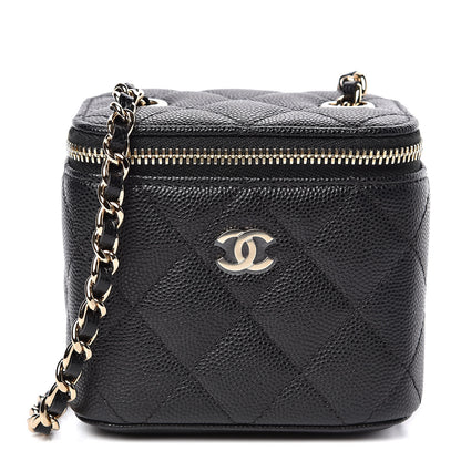 Chanel Caviar Quilted Mini Vanity Case With Chain Black 1 of 10